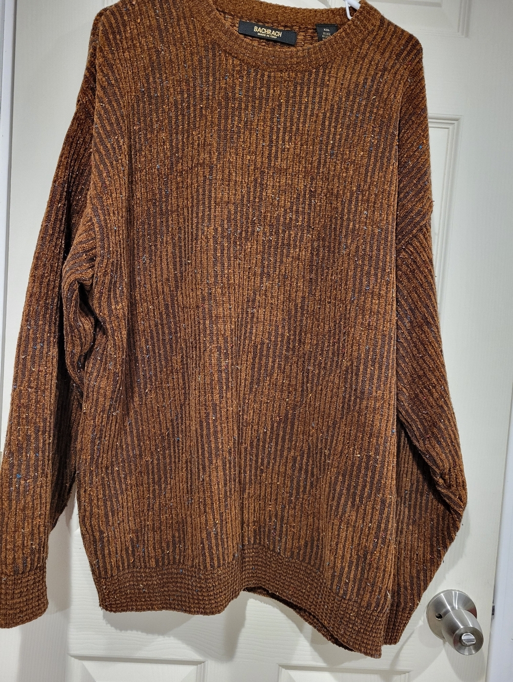 VTG Bachrach 3D Knit Sweater XXL - 90s Coogi Style Made in Italy Wool Blend